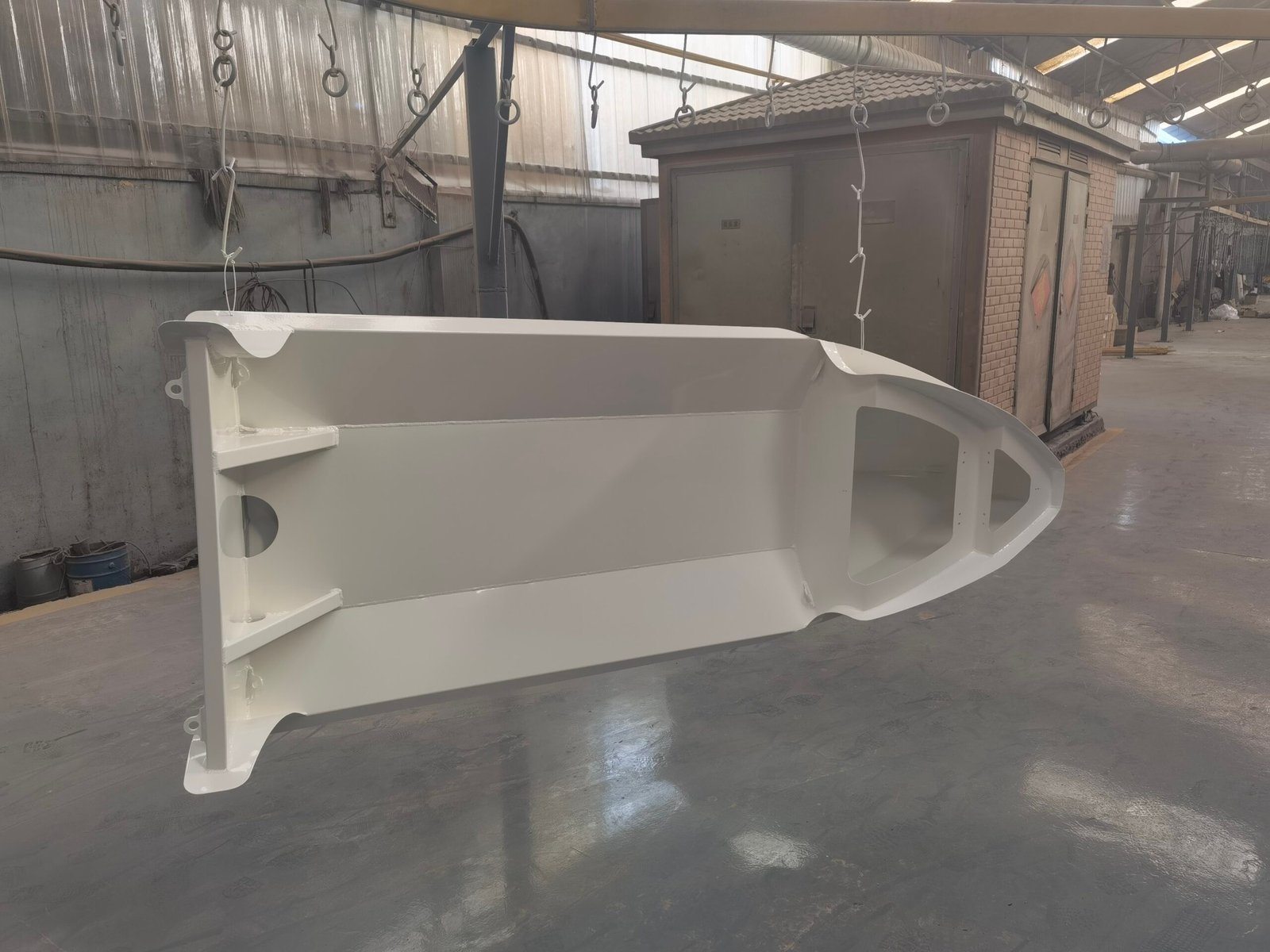 Sheet metal parts with white powder coating